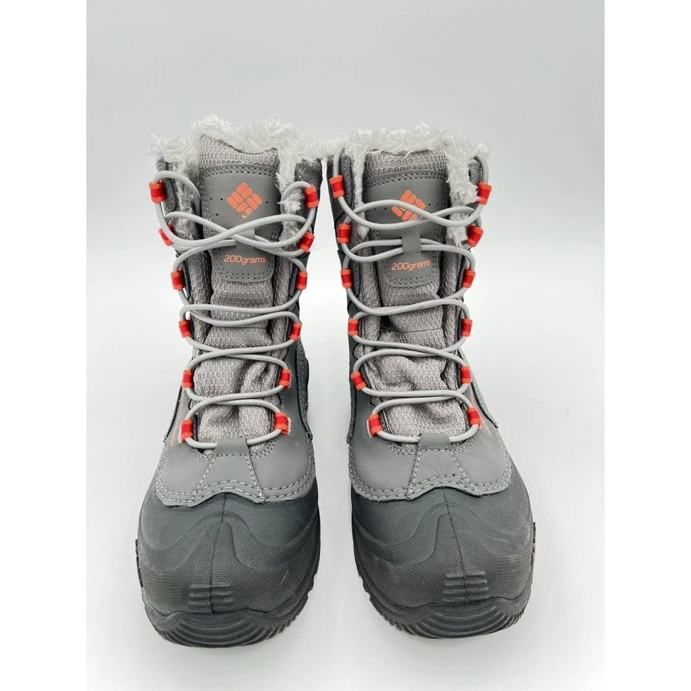 Columbia Omni-Heat Waterproof Winter Snow Boots Gray Orange Women's Size 8